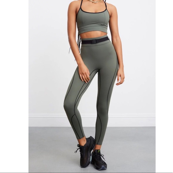 Bandier Pants - Bandier & Solid & Striped Set (olive color)